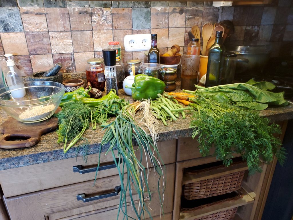 Organic vegetables from our garden at the cortijos.