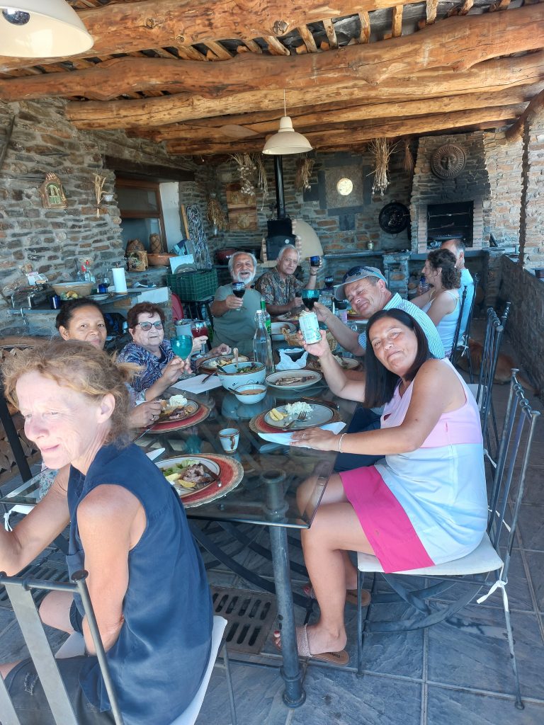 Celebrating with friends at the cortijos.