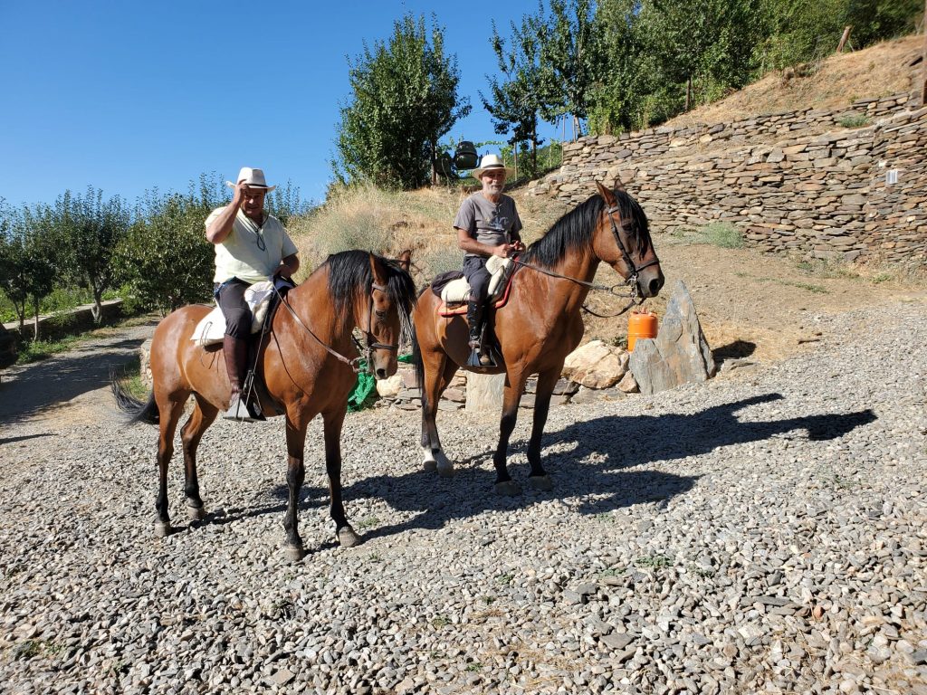 Our friend Francisco and Mo on horseback at the cortijos.